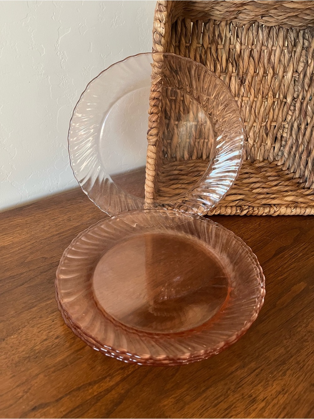 Arcoroc Rosaline Pink Swirl Dinner Plates - Set of 4